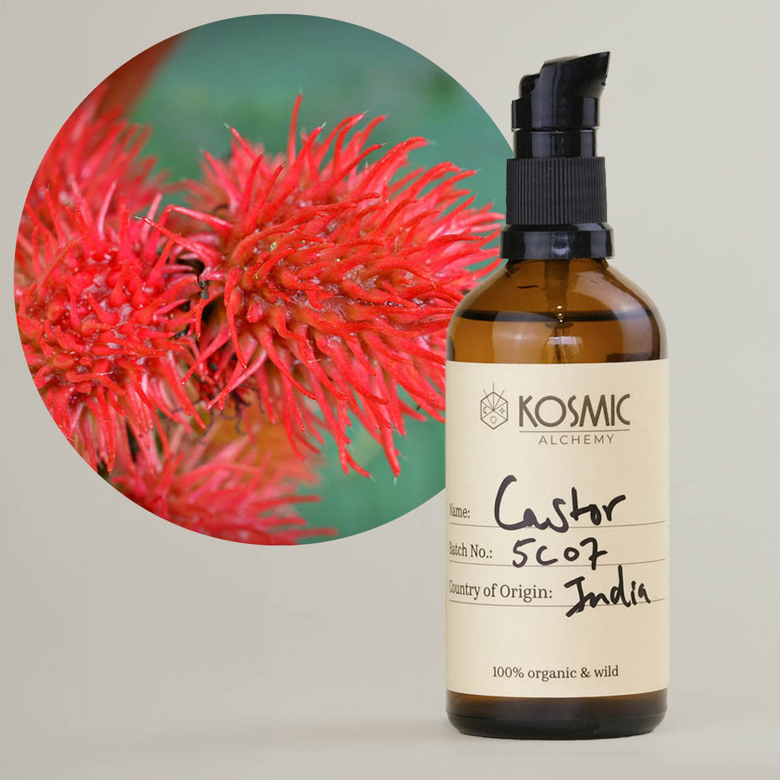 オーガニックキャリアオイル キャスターオイル：Kosmic Alchemy organic castor oil. Pure single source professional grade aromatherapy oil