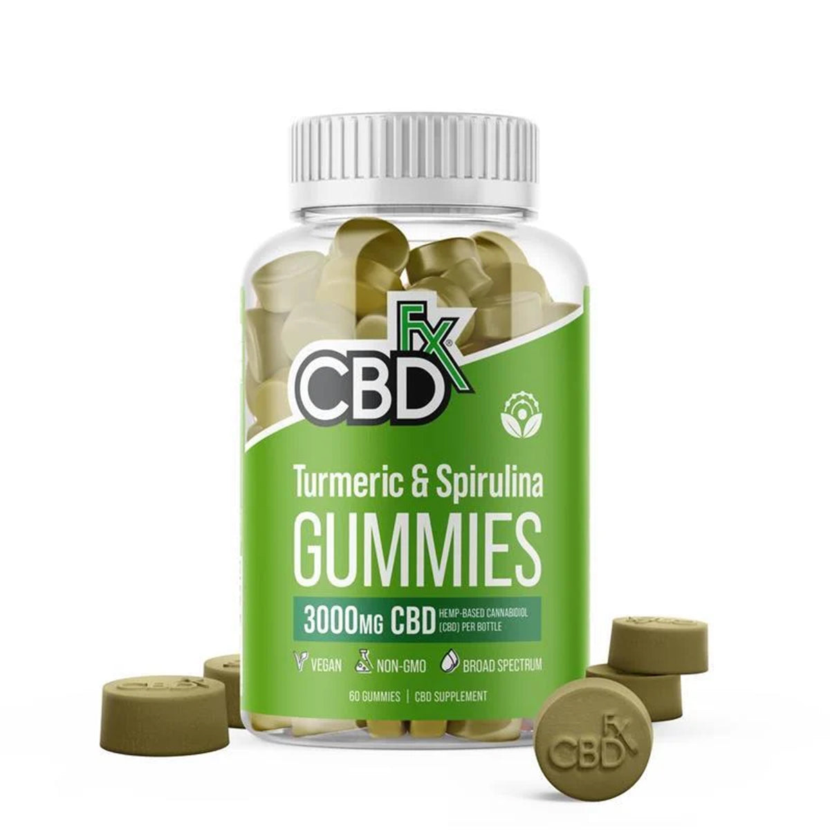 CBDfx CBDグミ（CBD3000mg/1粒50mg）ターメリックスピルリナ 60粒入り – Kosmic Market